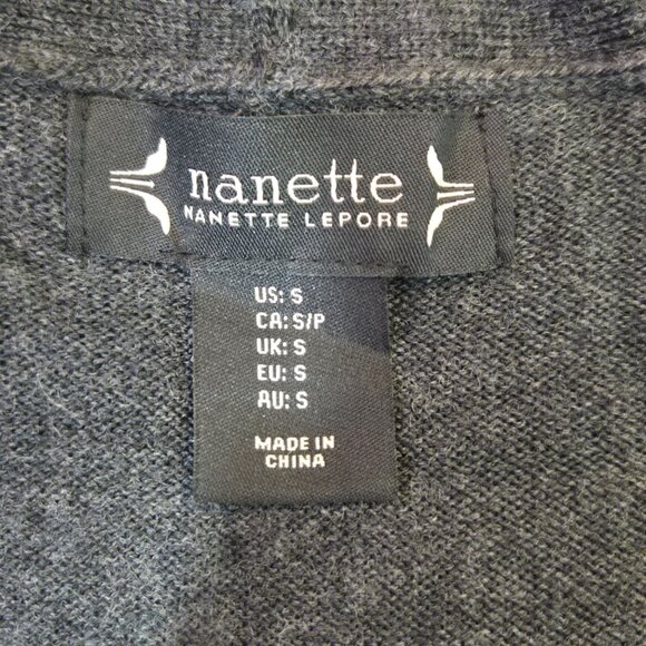 Nanette Lepore Women's Merino Wool Open Front Cardigan Sweater Gray S NWT - Picture 5 of 8